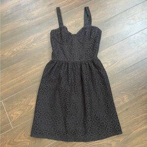 TopShop black eyelet bustier dress